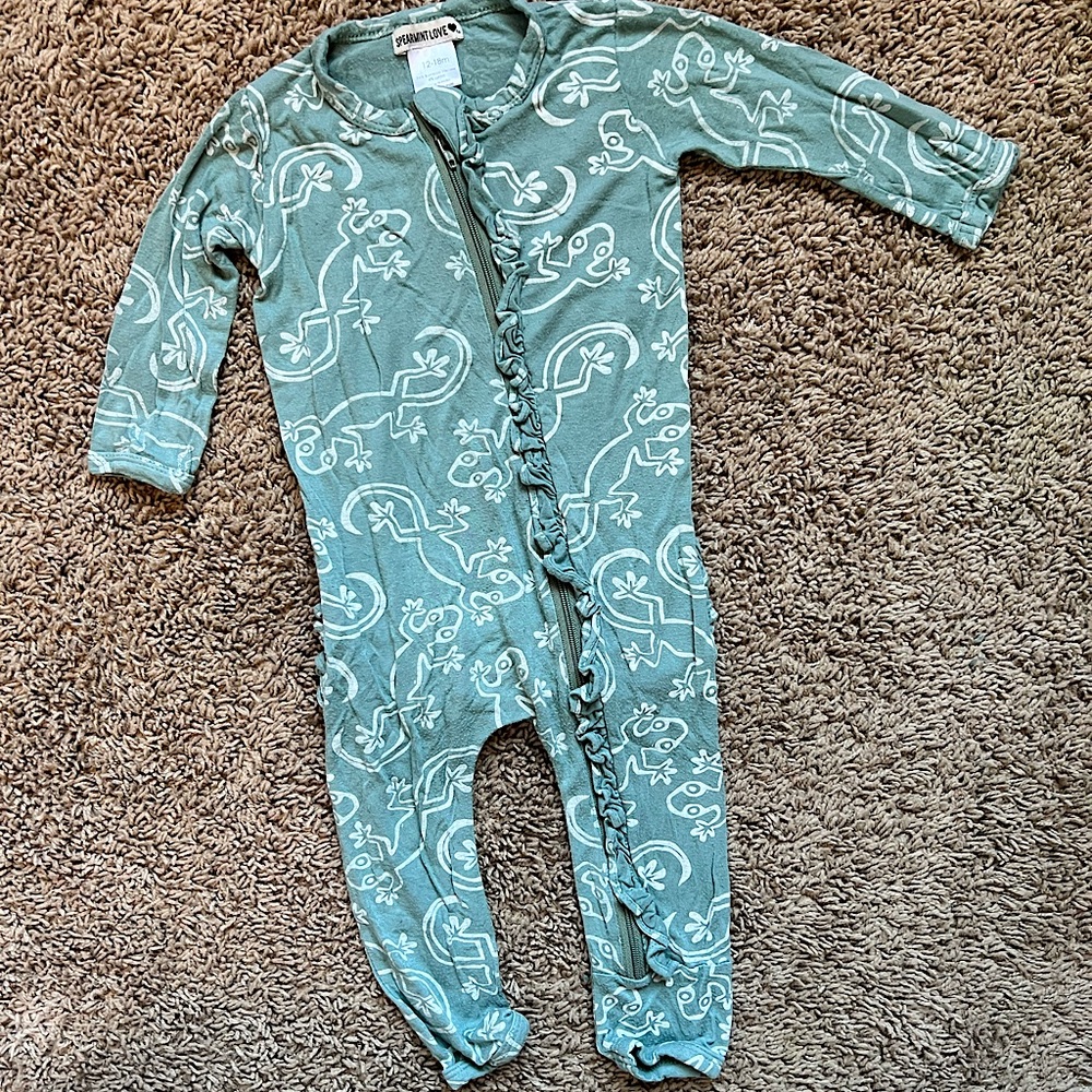 Spearmint Love Lizard romper